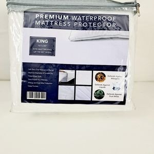 Premium WaterProof  Mattress Protector White Size King
